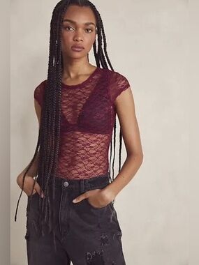 Free People - Pucker Up Baby Tee Bodysuit in Mulberry